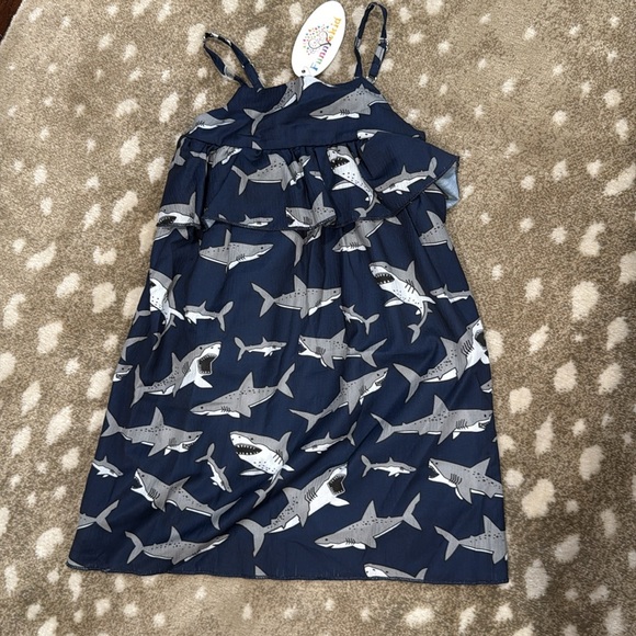 Funny Kid Shark Print Jumper Skirt for Girls. Size S - Picture 2 of 5